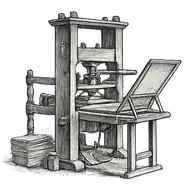 Vintage printing press illustration